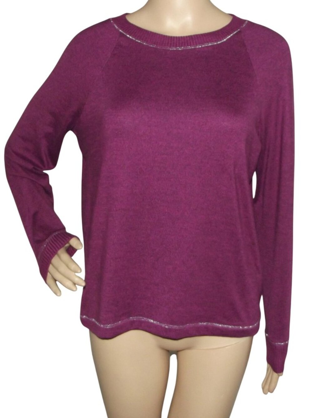 Joyspun Sleep Top Womens Small (4-6) Blackberry Purple Heather pj pajama